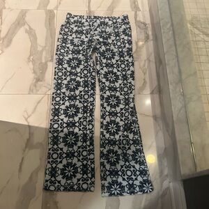 BCBGMaxAzria Navy and and baby blue velour pants